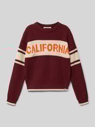 Gebreide pullover met labeldetail van Garcia Bordeaux - 9