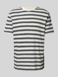 T-Shirt mit Streifenmuster von Selected Homme Blau - 46