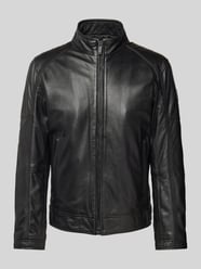 Regular Fit Lederjacke aus Lammnappa Modell 'PRESTON 2.0' von Strellson Schwarz - 1