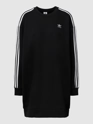 Sukienka dresowa z paskami w kontrastowym kolorze od adidas Originals Czarny - 39