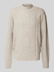 Wollpullover mit Zopfmuster und Alpaka-Anteil von Fynch-Hatton Beige - 37