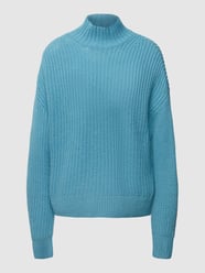 Strickpullover aus Woll-Mix mit Stehkragen von Jake*s Casual Blau - 48