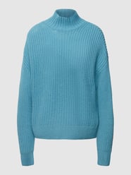 Strickpullover aus Woll-Mix mit Stehkragen von Jake*s Casual Blau - 44