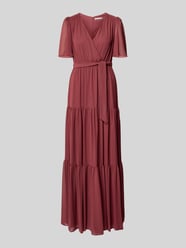 Abendkleid mit V-Ausschnitt und Bindegürtel von Christian Berg Cocktail - 28