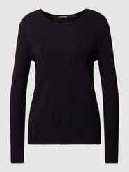 Longsleeve mit gerippten Abschlüssen Modell 'Aliv' von Montego Grau / Schwarz - 42