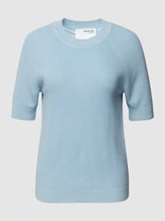 Strickshirt mit Rundhalsausschnitt Modell 'ELINNA' von Selected Femme Blau - 43