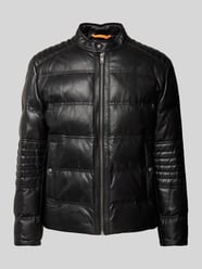 Lederjacke mit Steppnähten Modell 'Jobear' von BOSS Orange Schwarz - 34