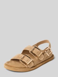 Sandaaltjes van leer met riempjes en doornsluiting als detail van Alma en Pena Beige - 22