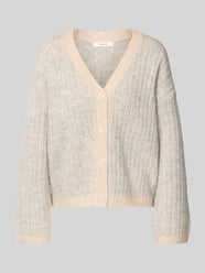 Relaxed Fit Strickjacke aus Woll-Mix mit Alpaka-Anteil Modell 'FALVA' von Selected Beige - 35