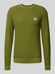 Sweter z dzianiny z prążkowanymi wykończeniami od s.Oliver RED LABEL Zielony - 44