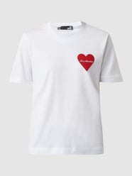 T-Shirt mit Herz-Aufnäher von Love Moschino Weiß - 38