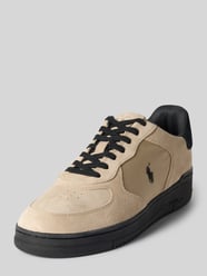 Sneakersy z naturalnej skóry z detalem z logo od Polo Ralph Lauren - 4