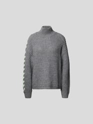 Rollkragenpullover in Grobstrick-Optik von Stine Goya Grau / Schwarz - 30