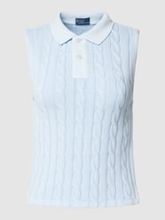 Poloshirt mit Zopfmuster von Polo Ralph Lauren Blau - 26