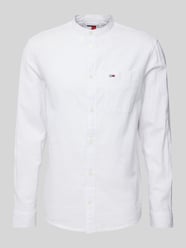 Freizeithemd in unifarbenem Design mit Label-Stitching von Tommy Jeans Weiß - 9