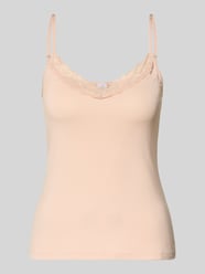 Slim Fit Top mit Spitzenbesatz von SKINY Beige - 23
