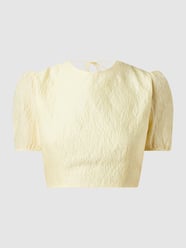 Cropped Blusenshirt mit Puffärmeln von Bardot Gelb - 37