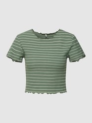 T-shirt met geschulpte zoom, model 'ANTS' van Only Groen - 18