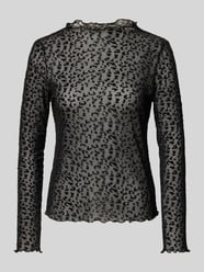 Bluzka z długim rękawem o kroju regular fit z transparentną siateczką w stylu mesh od ONLY - 22