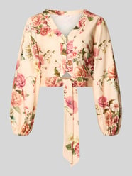 Cropped Bluse aus Leinen-Viskose-Mix Modell 'SHIRLEY' von GUESS Pink - 42