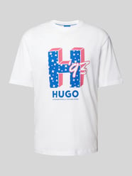T-Shirt mit Label-Print Modell 'Nentryle' von Hugo Blue Weiß - 16