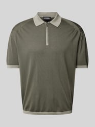 Koszulka polo o kroju regular fit z zamkiem błyskawicznym od Emporio Armani Zielony - 44