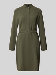 Knielanges Kleid mit Stehkragen und Gürtel von Marc Cain - 14