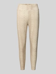 slim fit leggings met all-over dierenprint model 'Rita' van OH APRIL Beige - 25