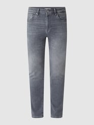 Slim Fit Jeans mit Stretch-Anteil Modell 'Leon' von Selected Homme Grau / Schwarz - 15