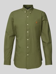 Slim fit vrijetijdsoverhemd met logostitching van Polo Ralph Lauren Groen - 20