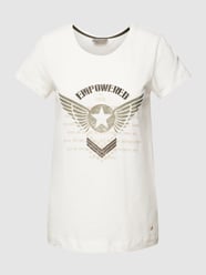 T-Shirt mit Statement-Print Modell 'MILI' von MOS MOSH Beige - 35