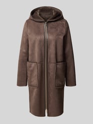 Webpelzmantel mit Kapuze reversible COAT von Christian Berg Woman Selection Beige - 5