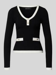 Bluzka z długim rękawem o kroju slim fit z Mieszanka wiskozy Model 'Laurel' od GUESS - 9