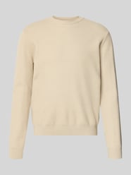 Strickpullover aus Viskose-Mix mit Jacquardstruktur und Rundhalsausschnitt von ONLY & SONS Beige - 33