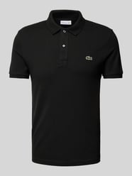 Slim Fit Poloshirt mit Label-Patch Modell 'PIQUE' von Lacoste Schwarz - 30