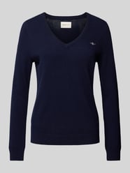 Wollpullover mit V-Ausschnitt von Gant Blau - 27