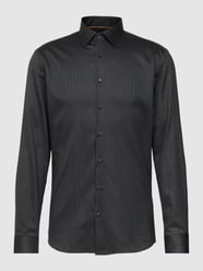 Business-Hemd mit Allover-Muster von Jake*s Grau / Schwarz - 37