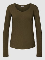 Shirt met lange mouwen en V-hals van Marc O'Polo Denim Groen - 40