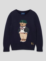 Strickpullover mit Label-Stitching von Polo Ralph Lauren Kids Blau - 48