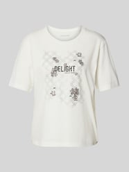 T-Shirt mit Strasssteinbesatz von Marc Cain Beige - 4