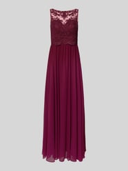 Abendkleid mit Ziersteinen und floralen Stickereien von Laona Bordeaux - 40