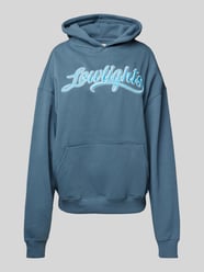 Oversized Hoodie mit Label-Stitching von Low Lights Studios Blau - 41