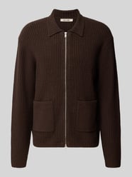 Strickjacke mit Reißverschluss von ONLY & SONS Beige - 4