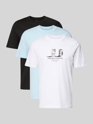 T-Shirt im 3er-Pack mit Statement-Print Modell 'DUST' von JACK & JONES - 37