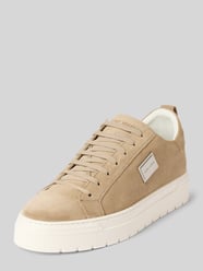 Sneakers van echt leer met logo-applicatie, model 'Suede' van Antony Morato Beige - 1