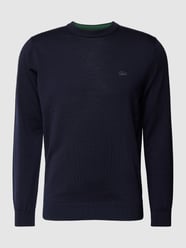 Regular Fit Strickpullover mit Rundhalsausschnitt von Lacoste Blau - 1