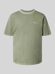 T-shirt met labelstitching, model 'Aris' van Pepe Jeans Groen - 4