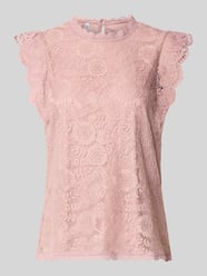Regular Fit Blusentop mit Allover-Muster Modell 'OLLINE' von PIECES Pink - 11