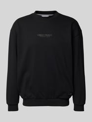 Sweatshirt mit Label-Print und -Badge von CARLO COLUCCI Schwarz - 14