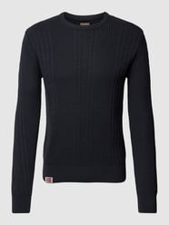 Strickpullover mit Zopfmuster Modell 'TRONDHEIM' von Napapijri Schwarz - 39